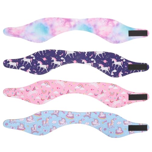 GAROZATION 4stücke Elastische Schwimmstirnbänder Für Damen Wasserdichte Dusch-ohrabdeckungen Bedruckte Stirnbänder Zum Schwimmen Kompakte Angenehmes Tragegefühl von GAROZATION