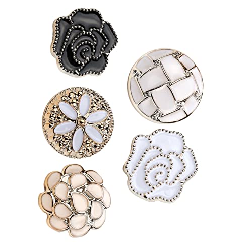 GAROZATION Modisches Revers-set 5-teilig Strass-knöpfe Zarte Abnehmbare Brustnadel Für Outfits Bastelbedarf Zubehör Requisiten Zufälliger Stil von GAROZATION