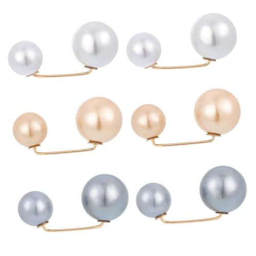 GAROZATION 6Stücke Kunstperlen Broschen Nadeln für Kleidung Kragen und Röcke Dekorative Sicherheitsnadeln für DIY Accessoires und Schutz vor Blicken von GAROZATION