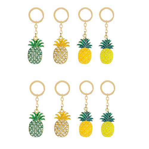 GAROZATION Ananas-Dekorationen Schlüsselanhänger-Set 8-teilig Legierung Schlüsselanhänger-Ornament Für Frauen Trockenfrüchte- von GAROZATION