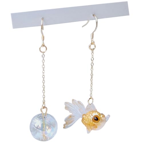 GAROZATION Asymmetrische Goldfisch Ohrringe Damen Baumelnde Resin Schmuck Leicht Elegant für Alltag und Festtage von GAROZATION