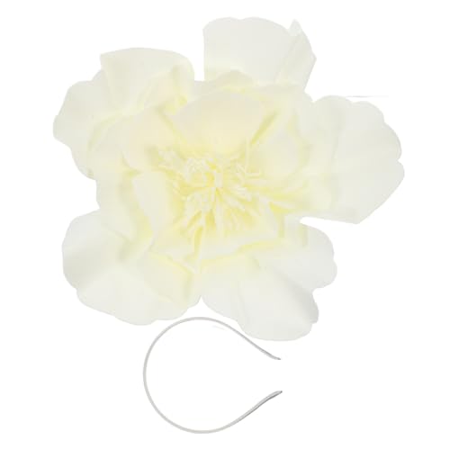GAROZATION Großer Blumen-fascinator Haarband Für Damen Haarschmuck-accessoire Für Hochzeiten Teepartys Und Besondere Anlässe Bequeme Rutschfeste Cremefarben von GAROZATION
