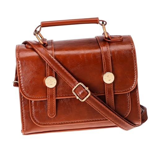 GAROZATION Braune Damen Schultertasche aus Robustem PU mit Verstellbarem Riemen Geräumigem Innenfach und Gepolsterten Griffen Stilvolle Umhängetasche für Arbeit und Freizeit von GAROZATION