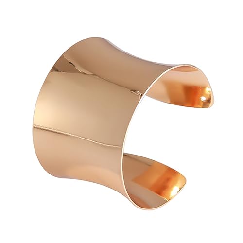 GAROZATION Breiter Manschettenarmreif aus Metall Verstellbar Offenes Punk Armband mit Geriffeltem Konkavem Design für Damen und Herren Moderner Armschmuck von GAROZATION