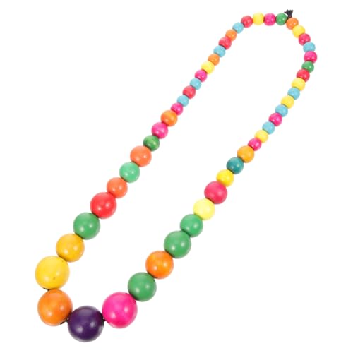 GAROZATION Bunte Boho Perlenkette Damen Holzanhänger Leichte Halskette Modisch Langer Schmuck Für Alltag Hochzeit Geburtstag Geschenk von GAROZATION