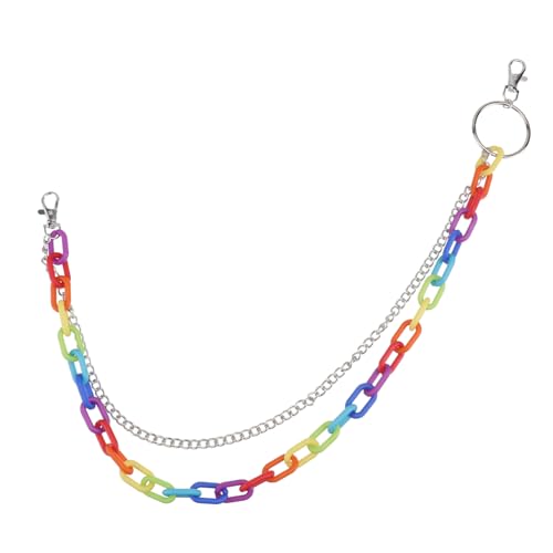 GAROZATION Bunte Taillenkette Damen Hosenkette Regenbogenfarben Metall Hüftkette Modisches Kleidung Accessoire für Jeans und Hose Stylisch und Widerstandsfähig von GAROZATION
