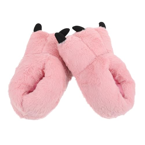 GAROZATION Cartoon Plüsch Hausschuhe Damen Warm Halten Winter Kuschelig Sanft Rutschfest Komfortabel Fußbett Niedliche Klauenform Pantoffeln für Zuhause von GAROZATION