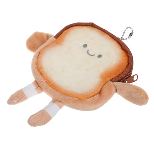 GAROZATION Niedliche Toast-münzgeldbörse Aus Plüsch Kreative Aufbewahrung Für Münzen Kopfhörer Und Kleine Gegenstände Für Cartoon-Liebhaber Mit Sicherem Und Organisiertem von GAROZATION