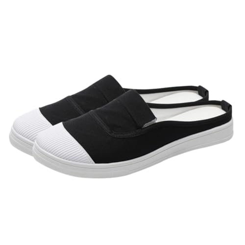 GAROZATION Casual Slipper Damen Halbschuhe Runde Zehen Kreativ Design Bequeme Atmungsaktive Modische Freizeitschuhe Fersenfrei Für Frühling Sommer von GAROZATION