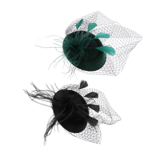 GAROZATION Cocktail Tea Party Kopfbedeckung Mesh Top Hut Stirnband Hut Vintage Tea Party Kopfbedeckung Braut Haarband von GAROZATION