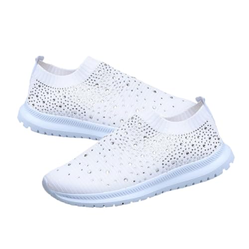 GAROZATION Damen Sportschuhe Netzgewebe Atmungsaktiv Strapazierfähig rutschfest Sneaker Casual Leicht Für Fitness Freizeit Alltag Weiß von GAROZATION