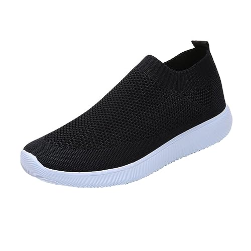 GAROZATION Damen Sportsocken Schuhe Atmungsaktiv Gepolstert rutschfest Elastisch Jahreszeiten Schuhe Leicht für Alltag und Reisen Schwarz von GAROZATION