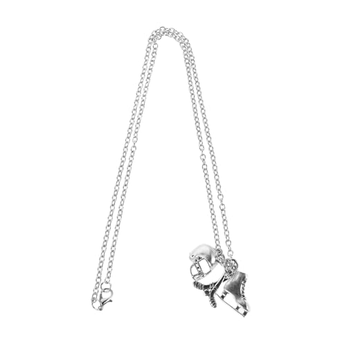 GAROZATION Eishockey Halskette mit Schlittschuh Anhänger Leichtes Sport Schmuckstück für Damen und Herren Robustes Metallkettenglied Vielseitig für Eislauf Fans und Freizeitgebrauch von GAROZATION