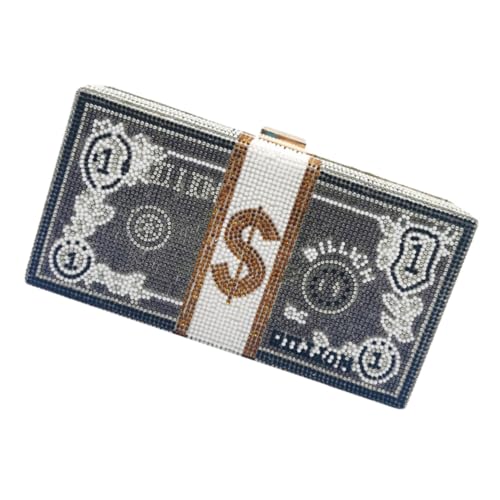 GAROZATION Elegante Damen Abendhandtasche mit Strassverzierung Große Kapazität Langlebiges Material Stilvolle Clutch für Party Cocktail und Formelle Anlässe Modische Kleine Handtasche von GAROZATION