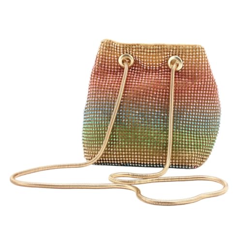GAROZATION Elegante Damen Bucket Bag mit Funkelnden Strasssteinen Modische Abendtasche Handtasche Vielseitige Umhängetasche für Party Shopping und Besondere Anlässe Stilvoll und Langlebig von GAROZATION