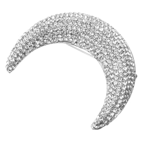 GAROZATION Mondförmige Anstecknadel Für Damen Brosche Aus Metall Robust Und Mit Strasssteinen Verziert Ideal Für Anzüge Oder Freizeitkleidung von GAROZATION
