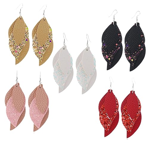 GAROZATION Elegante Pailletten Creolen Leder Ohr Tropfen Frauen Mode Dangler Schwarz Ohrring GAROZATION Elegante Pailletten Creolen Leder Ohr Tropfen Frauen Mode Dangler Schwarz Ohrring von GAROZATION