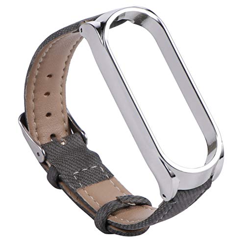 GAROZATION Ersatzarmband Für Mi Band 5/5 NFC Vintage Lederarmband Mit Textur Verstellbares Smart Watch Band Für Herren Und Damen Mit Silberner Schnalle GAROZATION Ersatzarmband Für Mi Band 5/5 NFC Vintage Lederarmband Mit Textur Verstellbares Smart Watch Band Für Herren Und Damen Mit Silberner Schnalle von GAROZATION