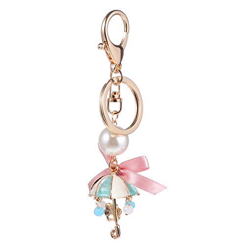 GAROZATION 1stück Schlüsselanhänger Regenschirm-Design Mit Schleife Stilvolles Accessoire Für Damen Und Mädchen Als Taschenanhänger Oder Dekoration Regenschirm-schlüsselanhänger Mit von GAROZATION