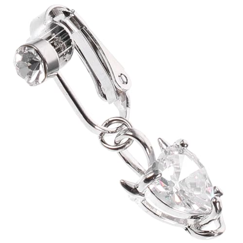 GAROZATION Fake Bauchnabelring mit Zirkonia Anhänger Clip Nabelschmuck für Frauen kein Piercing Nötig Langlebig und Modisch für Strandparty Cosplay und Alltag Geeignet von GAROZATION