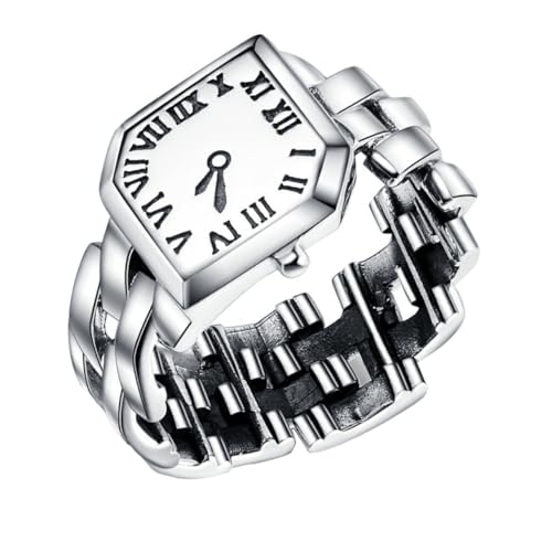 GAROZATION Fingeruhr Für Damen Chic Mode Ringuhr Freizeituhr Mit Präziser Zeitanzeige Und Dekorativem Design Aus Sanftem Silbermaterial von GAROZATION