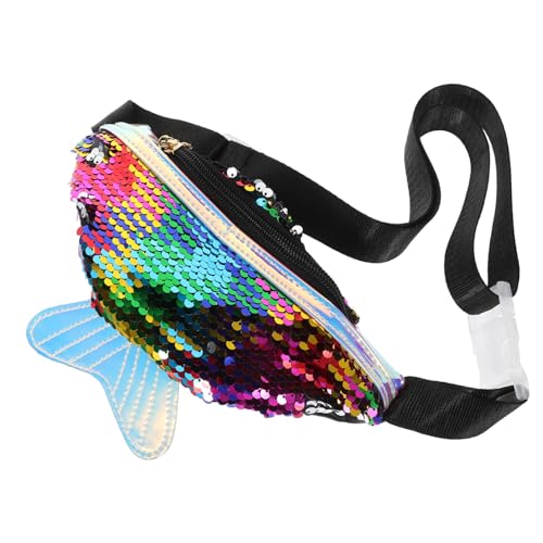 GAROZATION Hüfttasche Damen Fischschwanz Umhängetasche Geldbörse Pailletten Pu Tasche Für Sport Freizeit Reisen Wandern Radfahren von GAROZATION