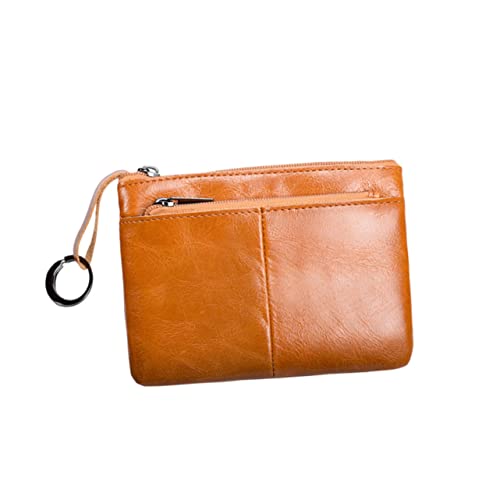 GAROZATION Kurze Brieftasche Aus Echtem Mit Reißverschluss Für Herren Geldbörse Zum Handhalten Für Karten Und Bargeld Langlebig Und Praktisch von GAROZATION