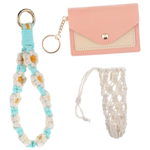 GAROZATION Keychain Wallet Stilvolles Geflochtenes Schlüsselanhänger-Wallet Mit Kartenhalter Und Kosmetiktasche Für Damen Praktisch Für Alltag Und Zugleich von GAROZATION