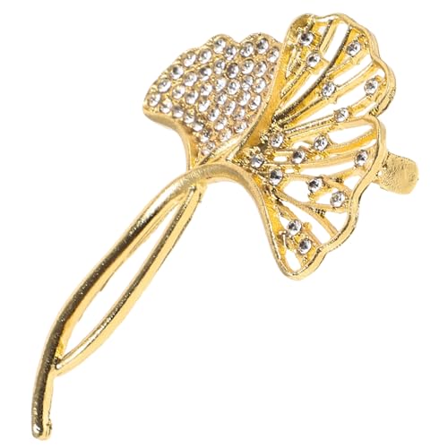 GAROZATION Ginkgo Brosche Strassbesetzt Luxuriöse Anstecknadel Damen Elegant Für Business Hochzeit Festliche Anlässe Schmuckaccessoire von GAROZATION