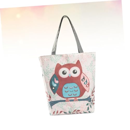 GAROZATION Große Kapazität Schultertasche Damen Eulenmotiv Canvas Tote Bag Leicht und Strapazierfähig Für Arbeit Schule Einkauf und Freizeit Geeignet von GAROZATION