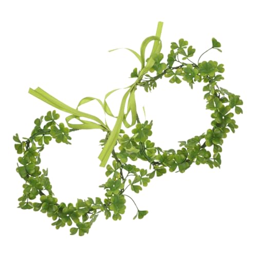 GAROZATION 2stücke Shamrock Haarkranz Kopfschmuck Für Patrick Day Grünes Tiara Krone Für Hochzeiten Und Feen-themen-events Hochwertiges Kunststoff-accessoire Für Frauen Und Mädchen von GAROZATION