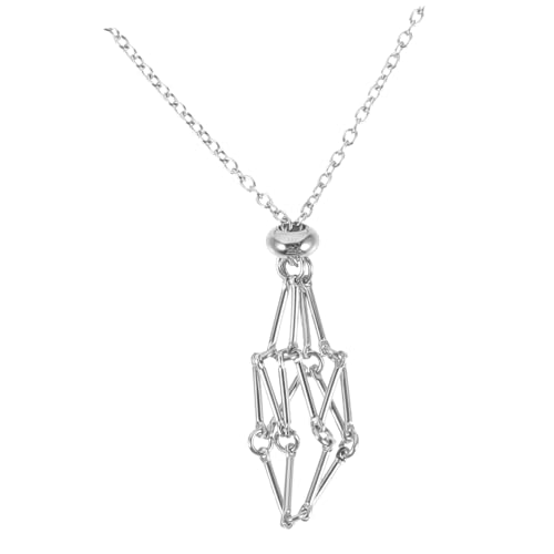GAROZATION Halskette Mit Metallperlenkäfig Und Kristallsteinhalter Modeschmuck Verstellbarer Für Damen GAROZATION Halskette Mit Metallperlenkäfig Und Kristallsteinhalter Modeschmuck Verstellbarer Für Damen von GAROZATION