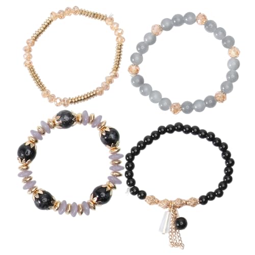 GAROZATION 1pc Mode Quasten Armband Handgemachte Kristall Armreif Für Frauen Mehrdrahtig Link Perle Armreif von GAROZATION