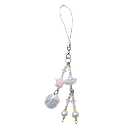 GAROZATION Handy-lanyard-gurt Muschel-perlen-charm Modische Handykette Für Frauen Handy-charm-kette Dekoration von GAROZATION