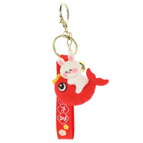 GAROZATION Hase Schlüsselanhänger Heu Meerschweinchenkäfig Hamster Haustier Schlüsselband Taschenanhänger Karikatur Tunnel Zubehör Kette Futterspender Schlüsselbund Kaninchen PVC von GAROZATION