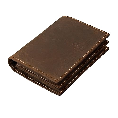 GAROZATION Herren-Geldbörse Diebstahlschutz Ausweisfenster Kurze Geldbörse für Herren lässige Geldbörse mit Mehreren Kartenfächern Vintage-Geldbörse für Herren Ledergeldbörse für Freund und Vater von GAROZATION