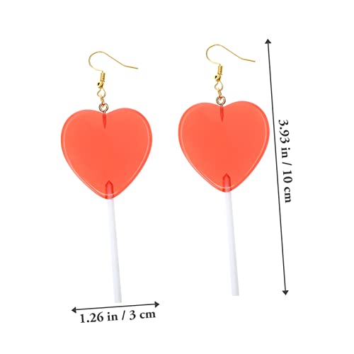 GAROZATION Herz Lutscher Ohrringe Handgemacht Cartoon Lollipops Ohrschmuck Damen Süßigkeitenfarben Leicht Hautfreundlich Trendiger Ohrschmuck Für Mädchen Frauen von GAROZATION