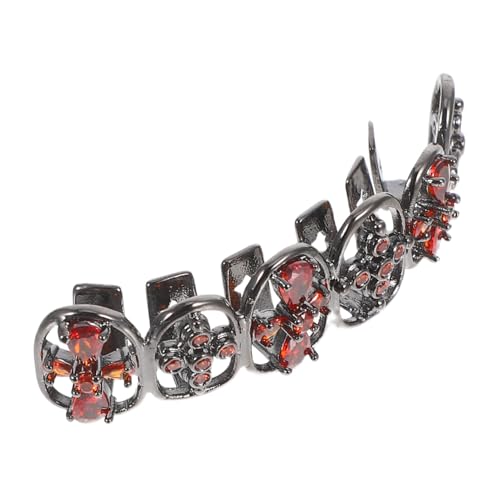 GAROZATION Halloween Vampirzähne Zahngrills Aus Kupfer Mit Strass Für Erwachsene Gothic Zahnschmuck Für Cosplay Und Partys Atmungsaktiv Und Komfortabel von GAROZATION