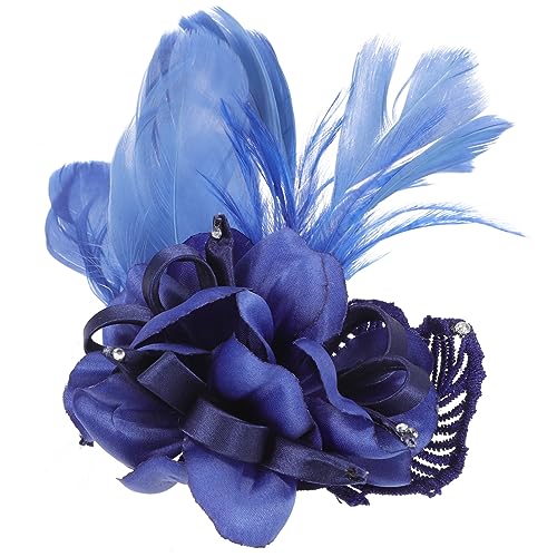 GAROZATION Blume Clip Brosche Marineblaue Fascinators Blumen Haarspangen Vintage Kopfschmuck Damen Brustnadel Anstecknadel von GAROZATION