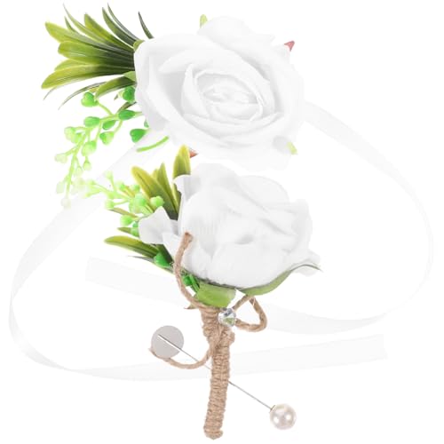 GAROZATION Hochzeit Handgelenk Corsage Set Teiliges Set mit Künstlicher für Braut und Brautjungfer Wiederverwendbar für Hochzeiten Abschlussbälle und Partys von GAROZATION