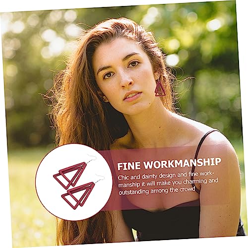 GAROZATION Holz Ohrringe Damen Dreieck Ohrhänger Bunte Farbmix Leicht Ohrschmuck Modisch Alltag von GAROZATION