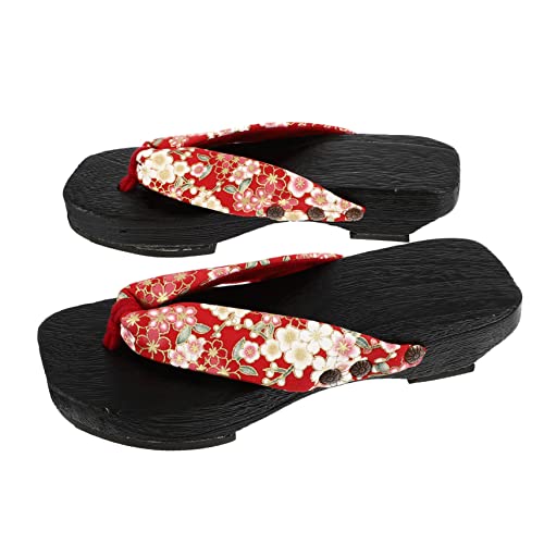 GAROZATION Japanische Sommer Clogs Holzslipper Damen Atmungsaktiv rutschfest Leicht Strand Hausschuhe von GAROZATION