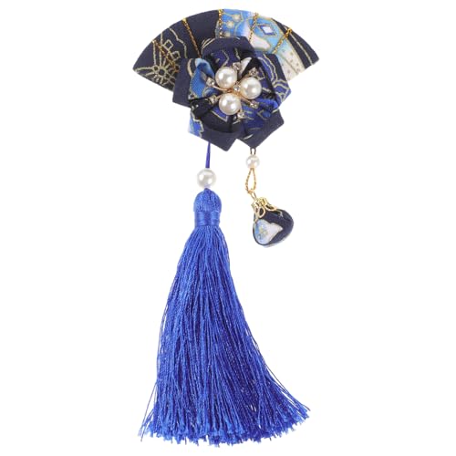 GAROZATION Japanischer Haarklammer mit Quaste Traditionelle Fan Haarspange für Damen Handgefertigte Haaraccessoires für Kimono Hochzeit und Festivals Eleganter Haarschmuck für Cosplay und von GAROZATION