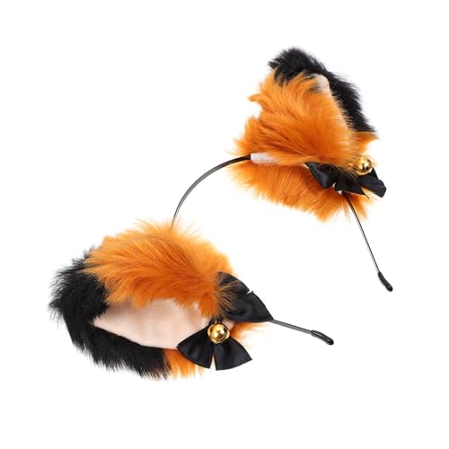 GAROZATION Flauschiger Katzenohren Haarreif Mit Glocke Party Haarband Für Cosplay Halloween Und Kostüme üsch Tier Ohren Haaraccessoire Für Frauen Und ädchen von GAROZATION