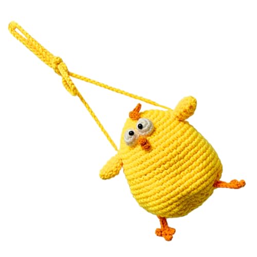 GAROZATION Kids Purse Woven Bag Lustige Handgefertigte Hühner-geldbörse Für Mädchen Praktische Umhängetasche Gewebte Tasche Für Alltag Süßes Cartoon-Design von GAROZATION