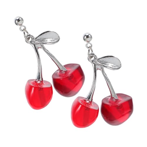 GAROZATION Kirschenmotiv Ohrringe Damen Obst Schmuck Leichtes Design Kreative Statement Ohrhänger Süße Festival Accessoires Für Alltag und Party von GAROZATION
