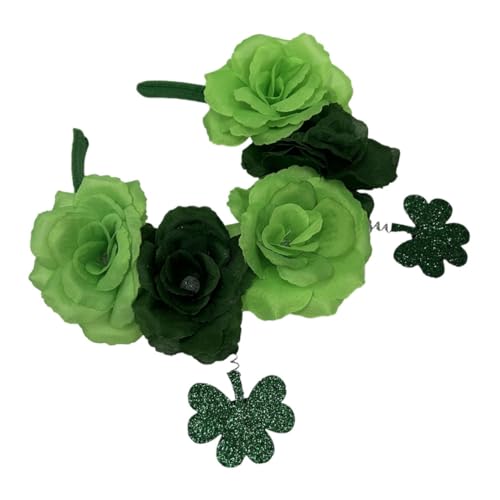 GAROZATION Patricks Kopfband Mit Zweifarbigen Shamrock Und Blumen Festliche Haaraccessoires Für Und Mädchen Für Und Partys von GAROZATION