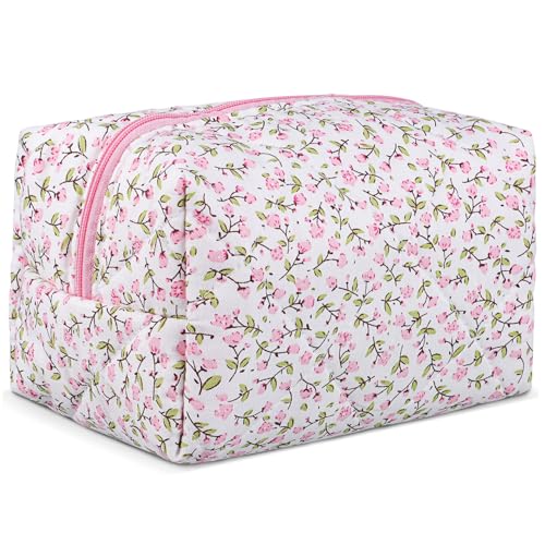 GAROZATION Makeup Organizer Kosmetiktasche Im Floralen Design Reisetasche Für Make-up Toilettenartikel Und Feminine Produkte Leicht Und Platzsparend Mit Sicherem Reißverschluss von GAROZATION