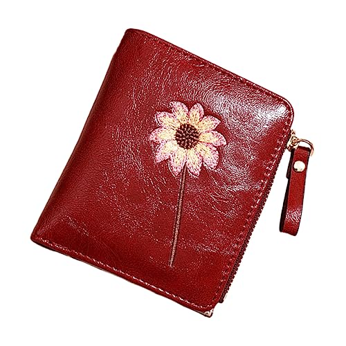 GAROZATION Faltbare Damen-geldbörse Mit Blumenmuster Kurz Reißverschluss Wechseltasche Aus Pu-Tasche Platz Für Visitenkarten Bargeld Und Kleine Gegenstände von GAROZATION