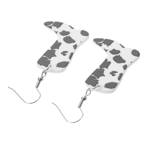 GAROZATION Leichte Damen Ohrhänger mit Kuhmuster Boot form Modische Kunststoff Ohrringe für Teenager Mädchen Allergiefreundlich Langlebig Trendige Schmuckstücke für Alltag und Geschenk von GAROZATION